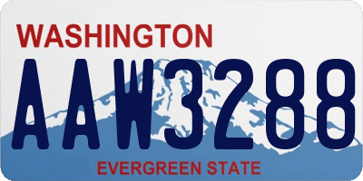 WA license plate AAW3288