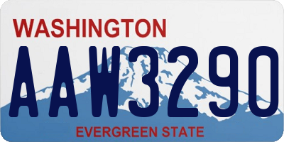 WA license plate AAW3290