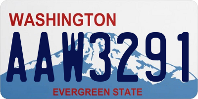 WA license plate AAW3291