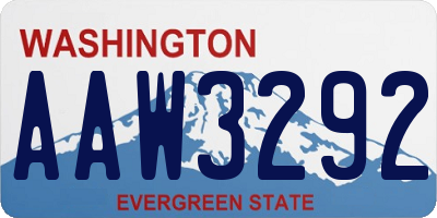 WA license plate AAW3292