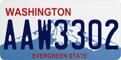 WA license plate AAW3302