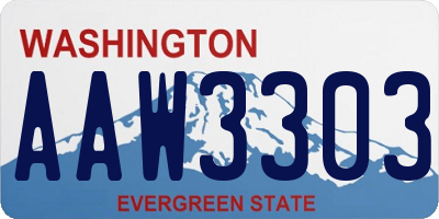 WA license plate AAW3303