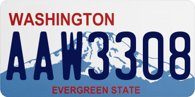 WA license plate AAW3308