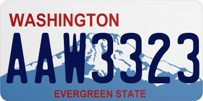 WA license plate AAW3323