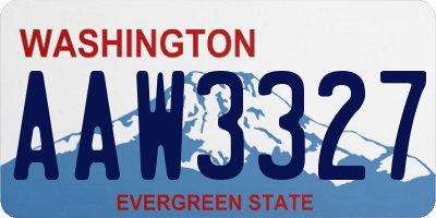 WA license plate AAW3327