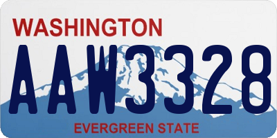 WA license plate AAW3328