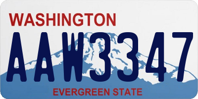 WA license plate AAW3347