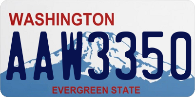 WA license plate AAW3350