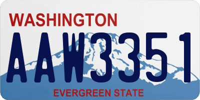 WA license plate AAW3351