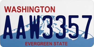 WA license plate AAW3357
