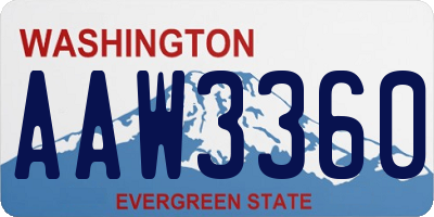 WA license plate AAW3360