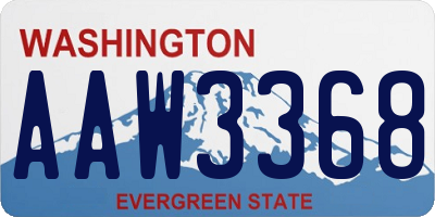 WA license plate AAW3368