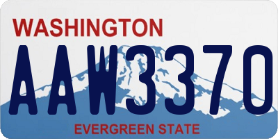 WA license plate AAW3370