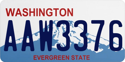 WA license plate AAW3376