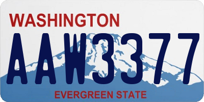 WA license plate AAW3377