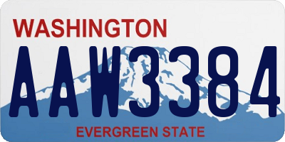WA license plate AAW3384