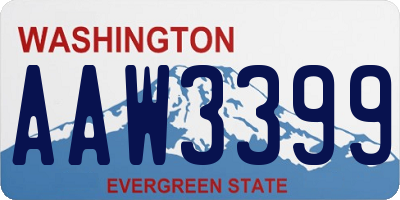 WA license plate AAW3399