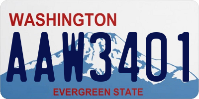 WA license plate AAW3401