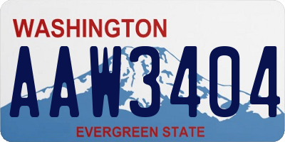 WA license plate AAW3404