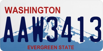 WA license plate AAW3413