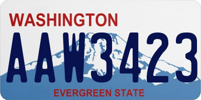 WA license plate AAW3423