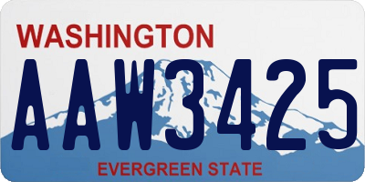 WA license plate AAW3425