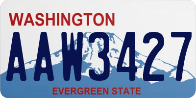 WA license plate AAW3427