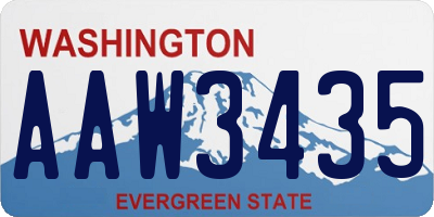 WA license plate AAW3435