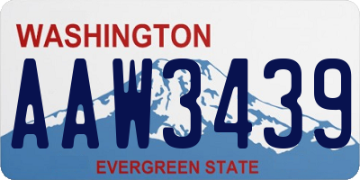 WA license plate AAW3439