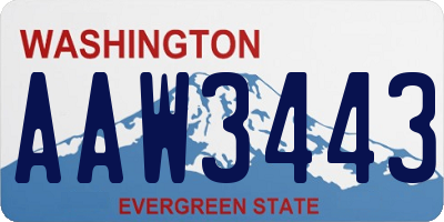 WA license plate AAW3443