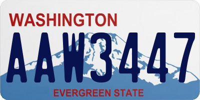 WA license plate AAW3447