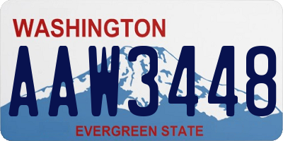 WA license plate AAW3448