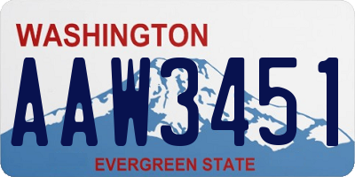 WA license plate AAW3451