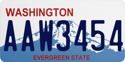 WA license plate AAW3454