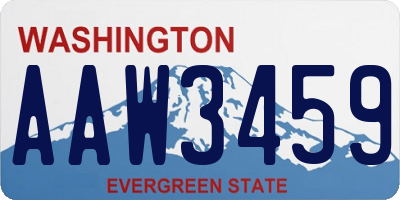 WA license plate AAW3459