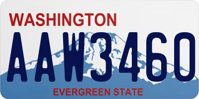 WA license plate AAW3460
