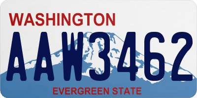 WA license plate AAW3462