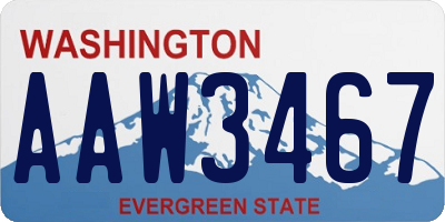 WA license plate AAW3467