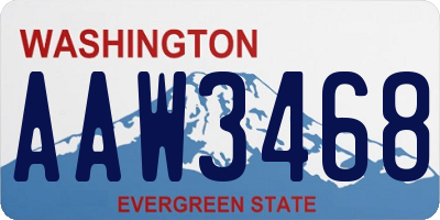 WA license plate AAW3468