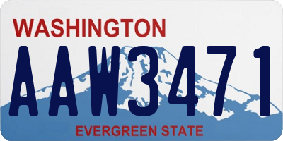 WA license plate AAW3471