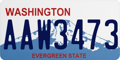 WA license plate AAW3473