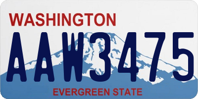 WA license plate AAW3475
