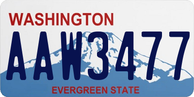 WA license plate AAW3477