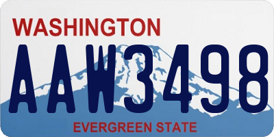 WA license plate AAW3498