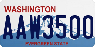 WA license plate AAW3500