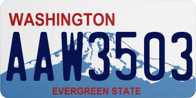 WA license plate AAW3503