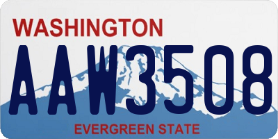 WA license plate AAW3508
