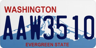 WA license plate AAW3510