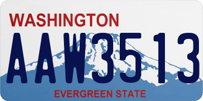 WA license plate AAW3513