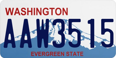 WA license plate AAW3515